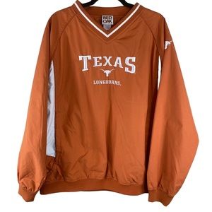 Texas Longhorns Vintage Orange White Lined Pullover Windbreaker